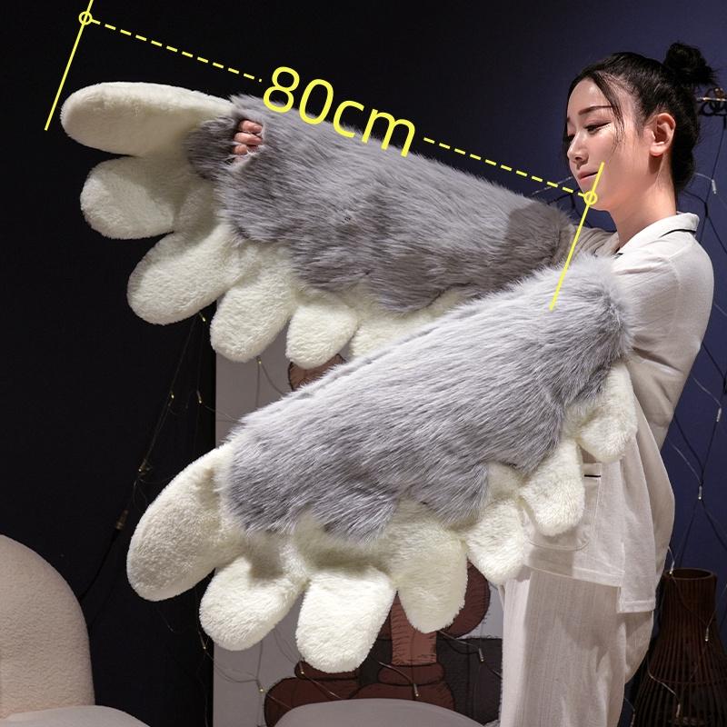 Non-Toxic Creative Cute Cat Claw Glove Plush Toy Fursuit Shoes Wings Cosplay Props White Black Grey Plushies Creative Animal Accessories