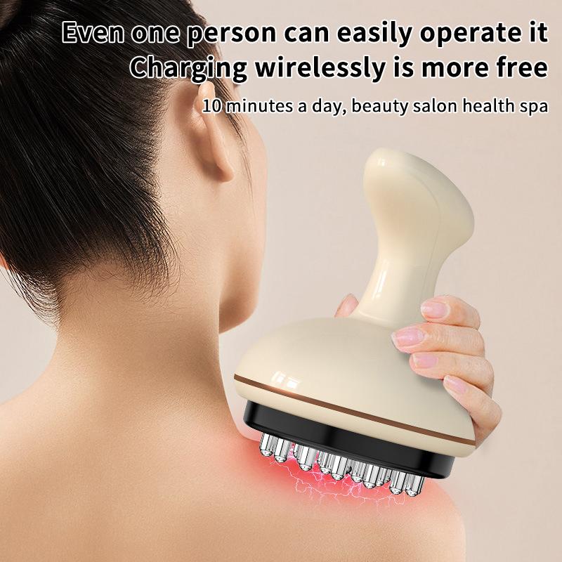 Electric Lymphatic Drainage Brush Heated Meridian Massage Device Lightweight Portable Massager For Personal Care And Body Wellness