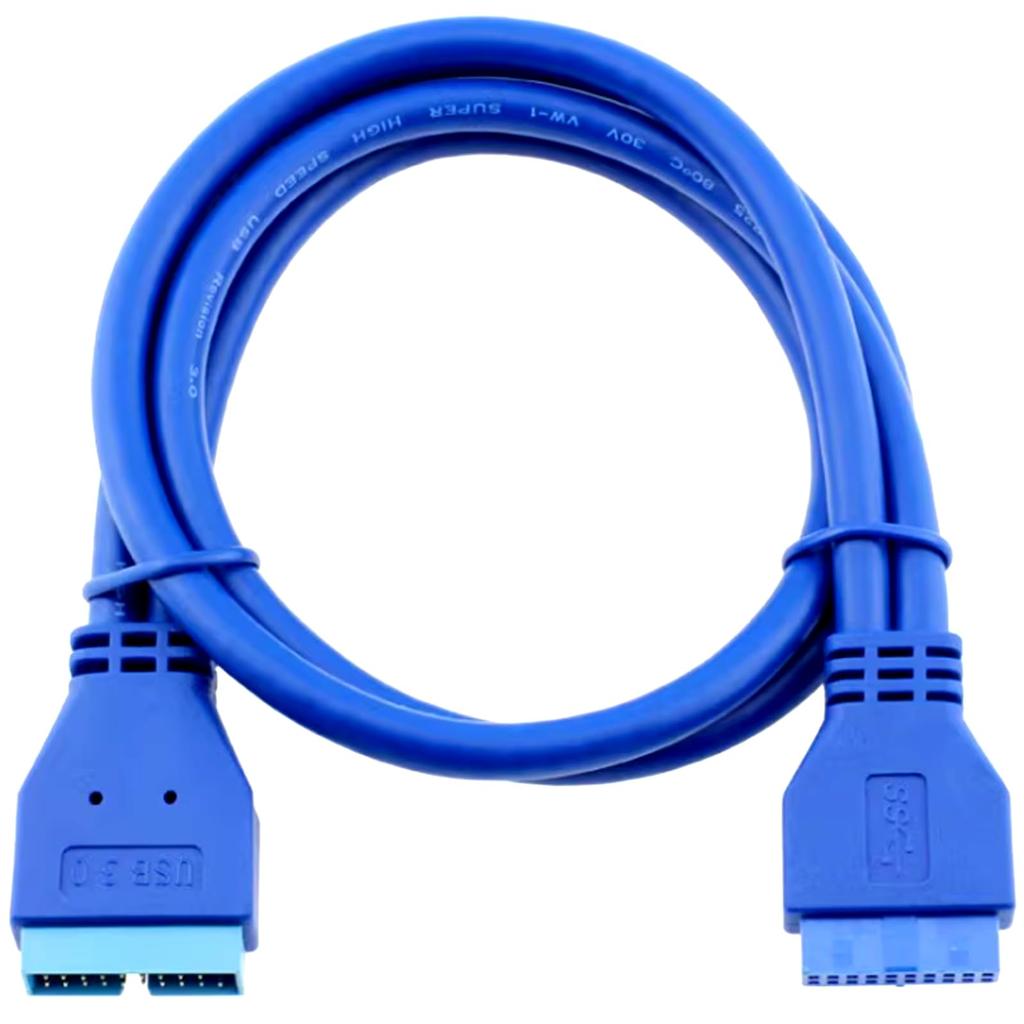 WLGQ USB Motherboard to Male to Female Internal Extension Data Transfer Cable Durable 5Gbps Extension for PC Gaming and Front Panel Ports 3.0 19-Pin