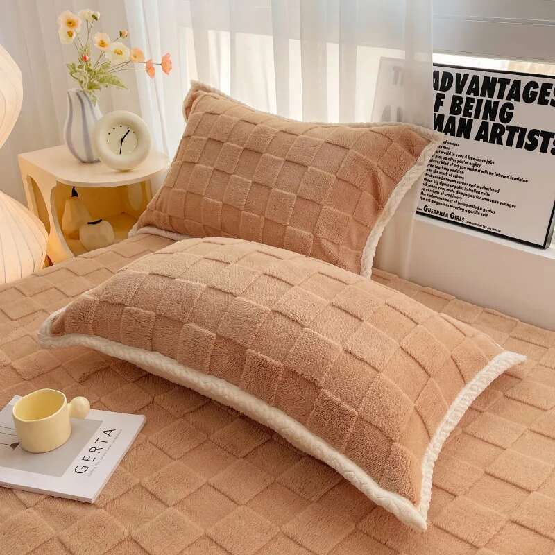 Solstice Velvet Pillowcase Set - 2pcs 48x74cm Winter Funda Almohada, Warm Cushion Cover for Home Bedding