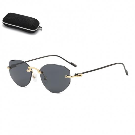 New Frameless Bevel-Cut Polygonal Sunglasses Gradient Shades for Men and Women A