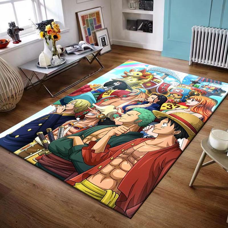 Colorful pirate crew illustration rug Non-slip rug suitable for living room and bedroom sofas