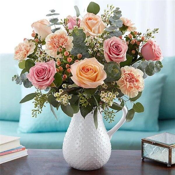 5D DIY Diamond Painting Flower Vase Cross Stitch Full Round Drill Diamond Embroidery Mosaic Picture of Rhinestones Decor Gift