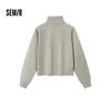 Semir Women's Retro Stand Collar Fleece Pullover Sweatshirt