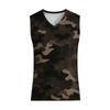 Men V Neck Sleeveless Camouflage Print Tank Top with Chest Pocket Casual Loose Fit Lightweight Shirt for Summer Outdoor Activities