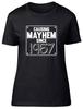Womens Ladies Causing Mayhem Since 1957 Birthday Fitted T-Shirt