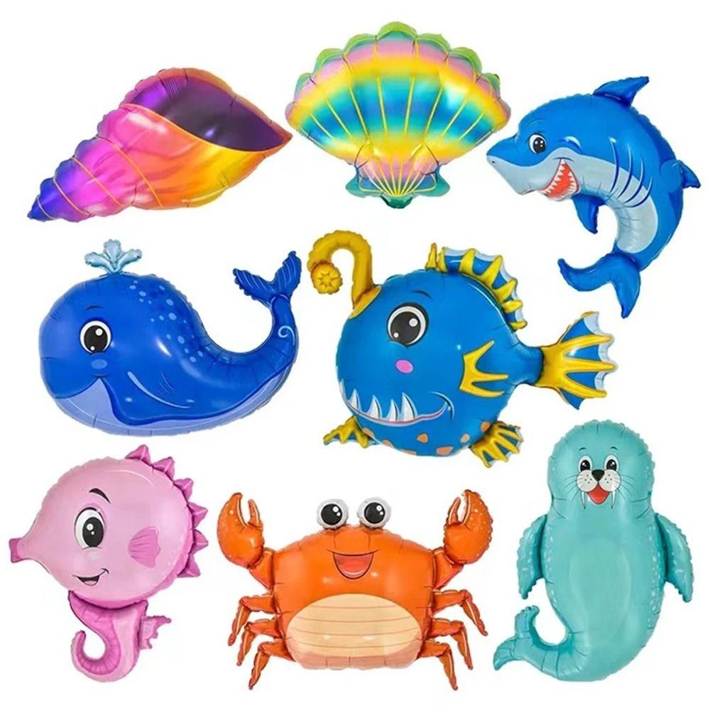 Cartoon Ocean Animal Aluminum Foil Balloon Baby Shower Supplies  Holiday