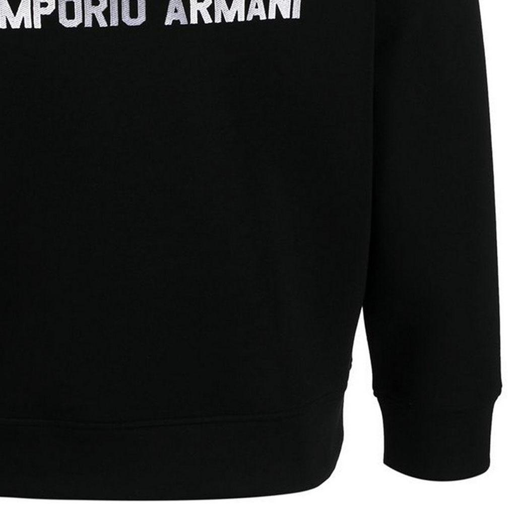 Emporio Armani Ss23 Letter Logo Printed Crew Neck Sweatshirt Men Sweatshirt Black 3R1MBT-1JHSZ-0098