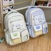 Schoolbag New Ins Wind Cute Fresh Schoolbag Multi-compartment Junior High School College Wind Casual Dopamine Contrasting Backpack
