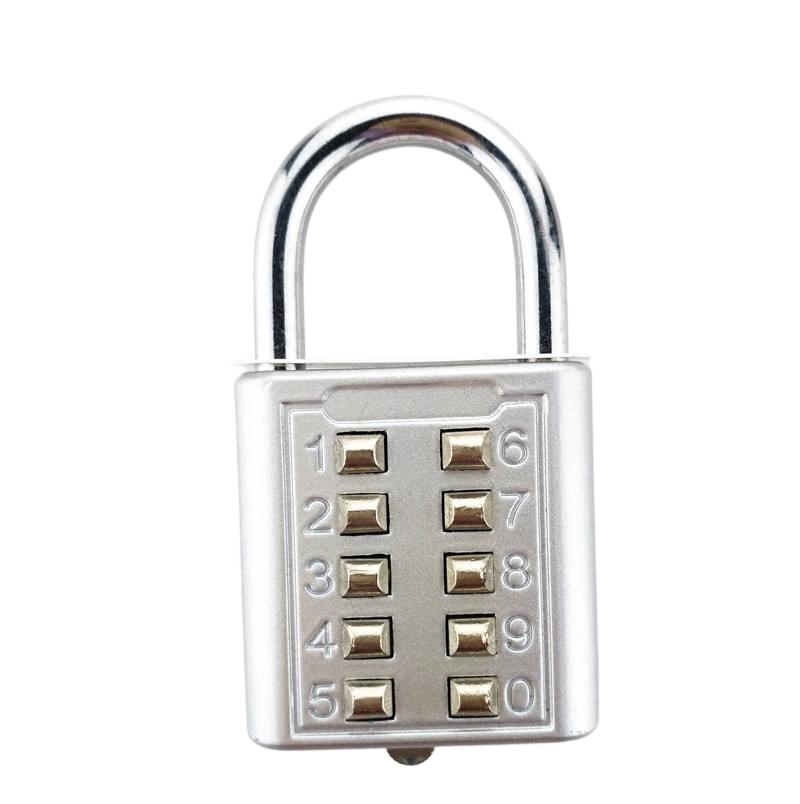 Outdoor Travel Security Lock Zinc Alloy 10 Button Blind Push Button 10 Button combination lock Combination Padlock