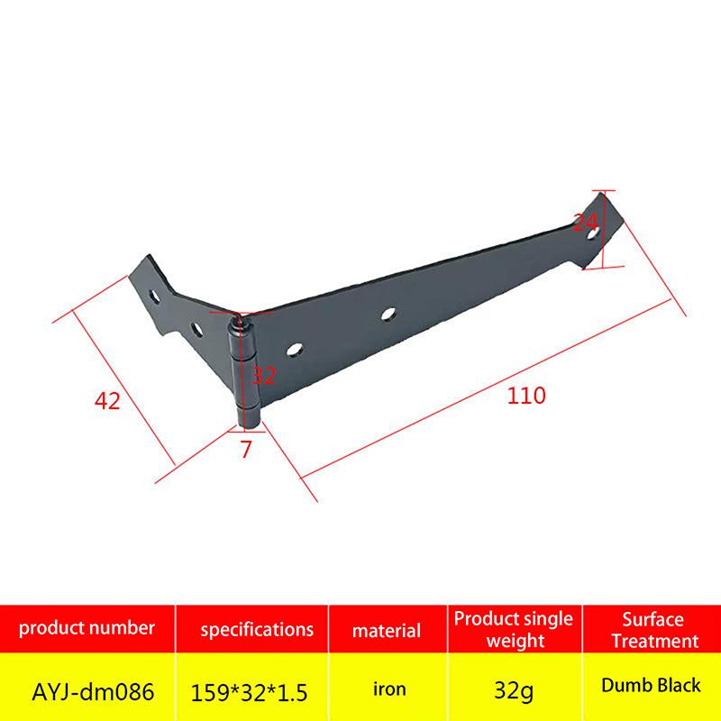 2Pcs Furniture Cupboard Door Hinge Folding Black Iron Hinge For The Cabinet Door Durable Hardware Accessories For Home Use