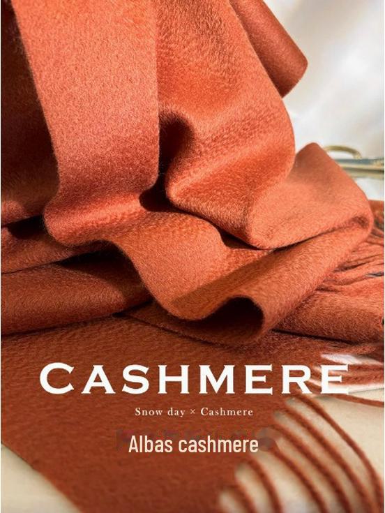 Alba Damen Schal aus reinem Kaschmir - Winter Wasserwelle, Einfarbig, Warme Halsbekleidung