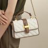 YUYULA Crossbody Bag, Leather Handbag, Chain Bag, White