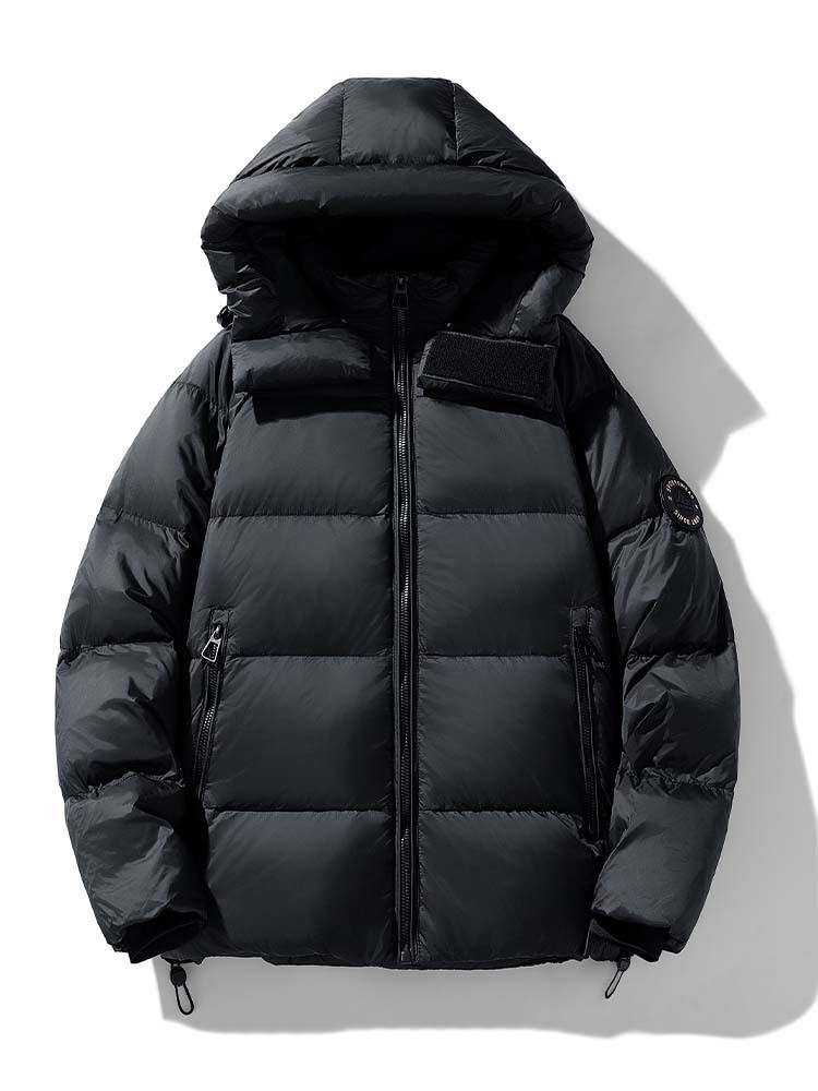 Men's Winter Thickened White Duck Down Jacket - Youth Warm Trendy Hooded Puffer Outerwear