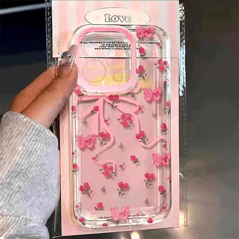 Süßes Cartoon-Kirschmuster Klare Handyhülle Für Xiaomi Redmi 13C 14C 12 Redmi Note 14 13 12 11 Pro Plus 5G 12S 11S Weiche Hülle