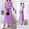Elegant Pleated Long Waist Perfect for Spring and Perfect for Special Korean Size L ROSELUCA. Dress, Women's, Sleeves, Ribbon, Collared, Pastel,