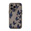Dark Blue Butterfly for iPhone17promax Apple 16 Mobile Phone Case 14/13 Fine Hole 15 Transparent 12