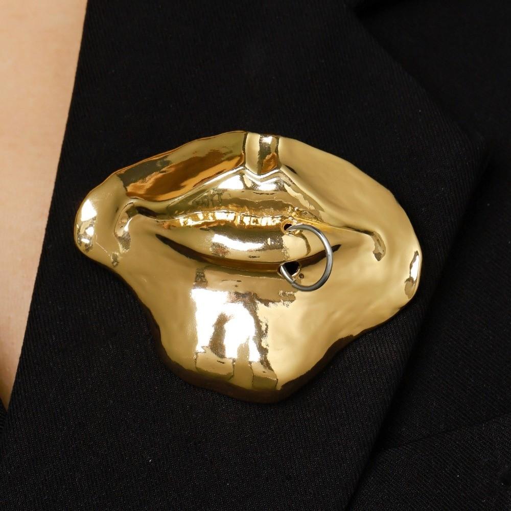 Cloth Decoration Abstract Mouth Brooch Gift Mouth Jewelry Badge Artistic Lip Brooch Women and Men 4