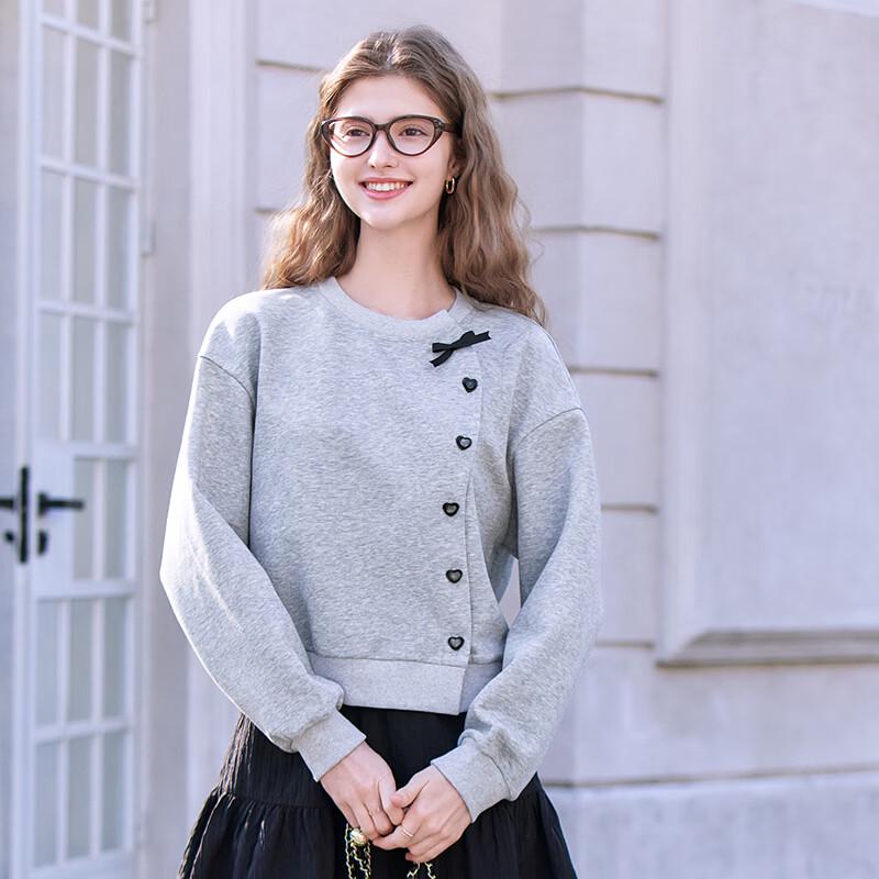 Betu Women's Asymmetrical Round Neck Long Sleeve Sweatshirt