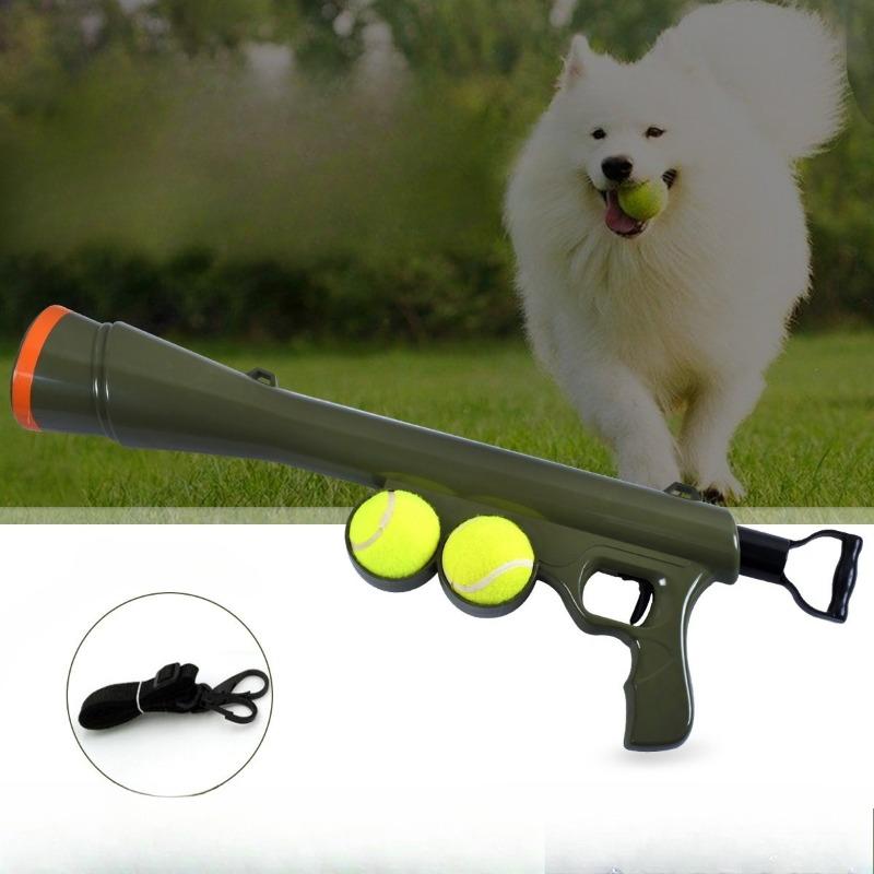 Pet Dog Ball Launcher Toy - Interactive and Educational Ball Throwing Gun for Outdoor Play Convenient and Practical Tennis Ball