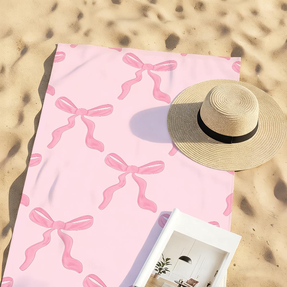Floral Bow Flower pink Towel Quick Drying Beach Towels Are Suitable For Swimming Pools Camping Yoga And The Gym