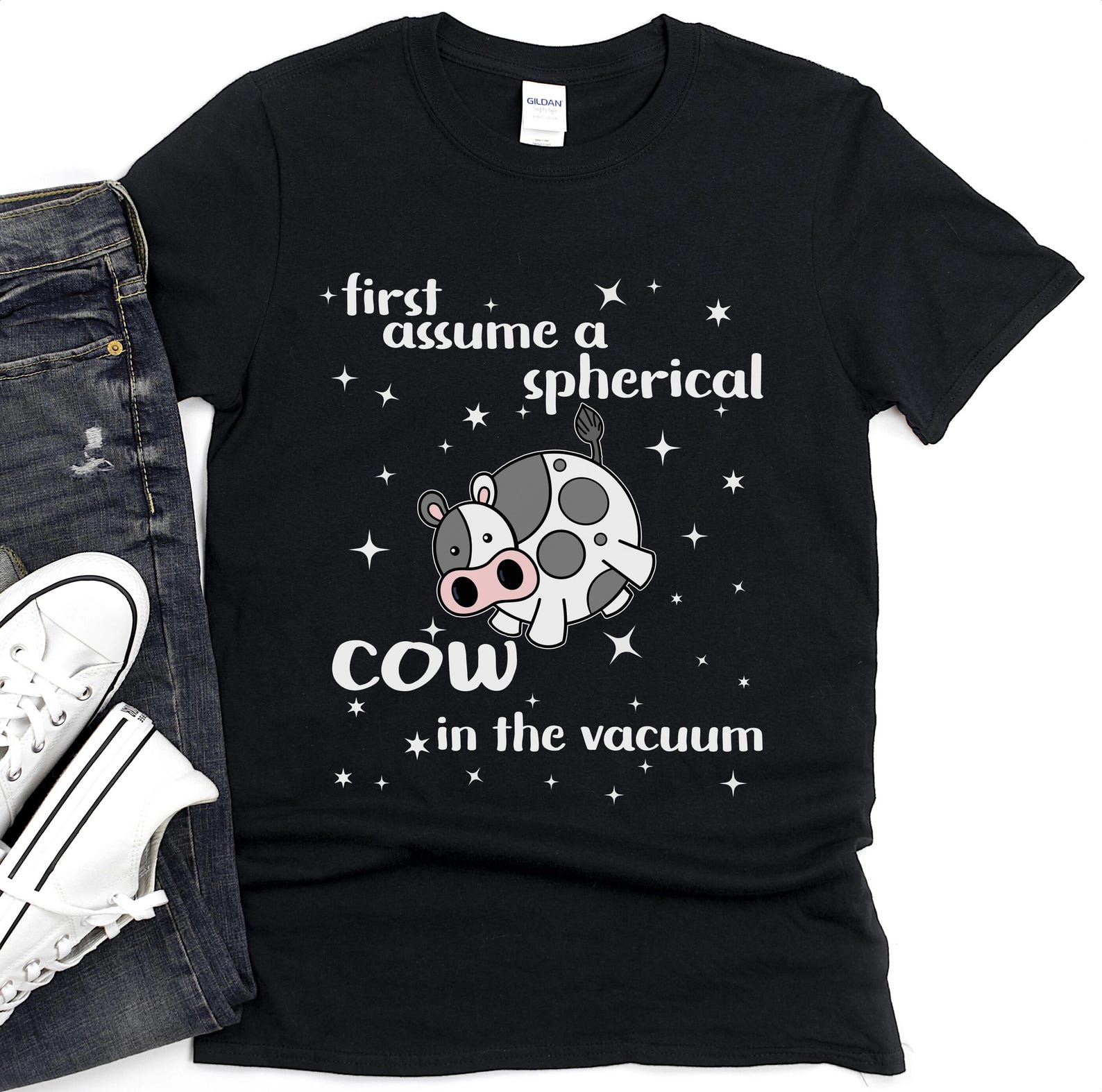 Spherical Cow Physics T-Shirt, Funny Science Teacher Gift XL