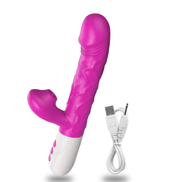 Automatic Telescopic Rotation G Spot Vibrator Women Clitoris Sucker Clitoral Stimulator Dildo Sex Toys