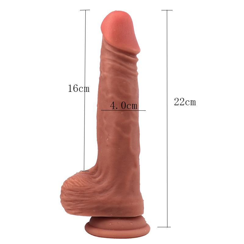 Double Layer Soft Silicone Realistic Penis Skin Feeling Big Dildo With Suction Cup Sex Toys for Woman Realistic Dick Adult