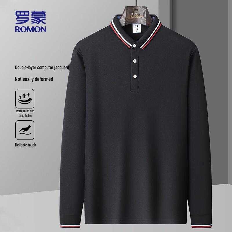 

ROMON Men s Jacquard Long Sleeve Ribbed T-shirt M