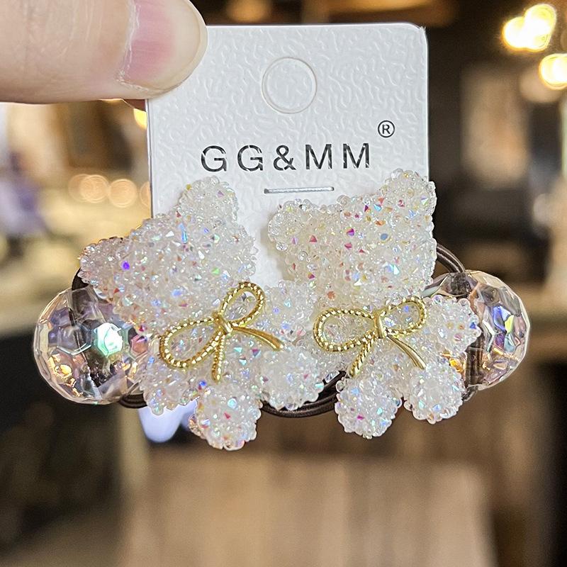 

Set of 2 Adorable Cartoon Bear Hair Ties, Featuring High Elasticity That Won T Damage Your Hair