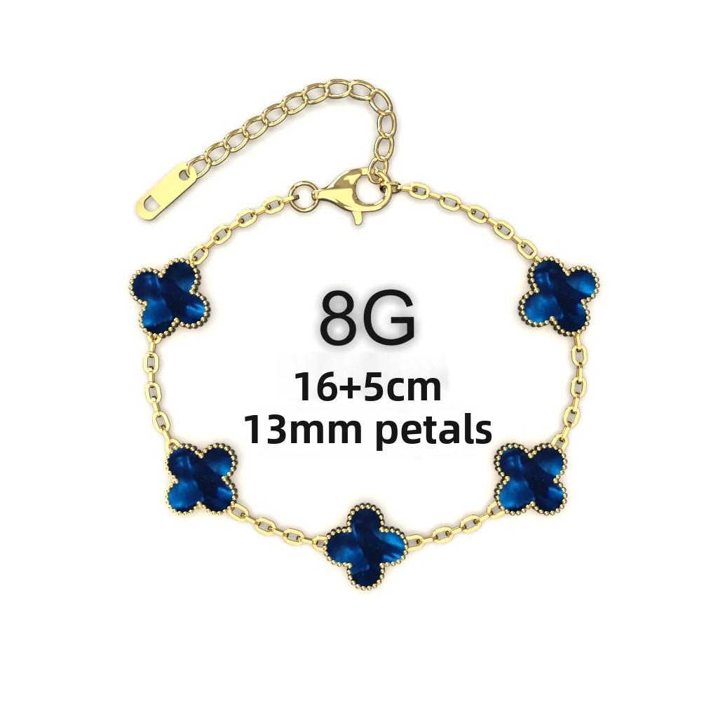 13MM Titanium Steel Four-leaf Clover Bracelet Small Fresh Fashion Petals 18K Does Not Lose Color Ladies Bracelet