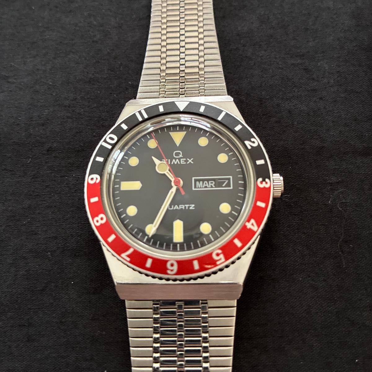 TIMEX Quartz watch red x black reprint