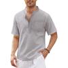 European & American Men's Hippie Casual Pocket Short Sleeve Beach T-shirt