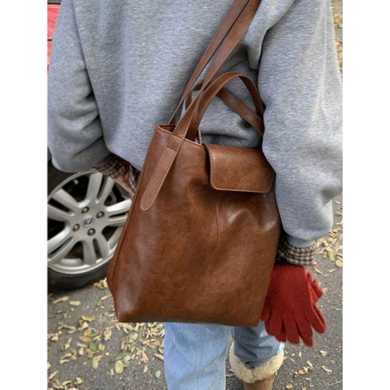 Tote Bag Fashion Women'S Bag Bucket Bag Retro Large Capacity Shoulder Underarm Bag Luggage