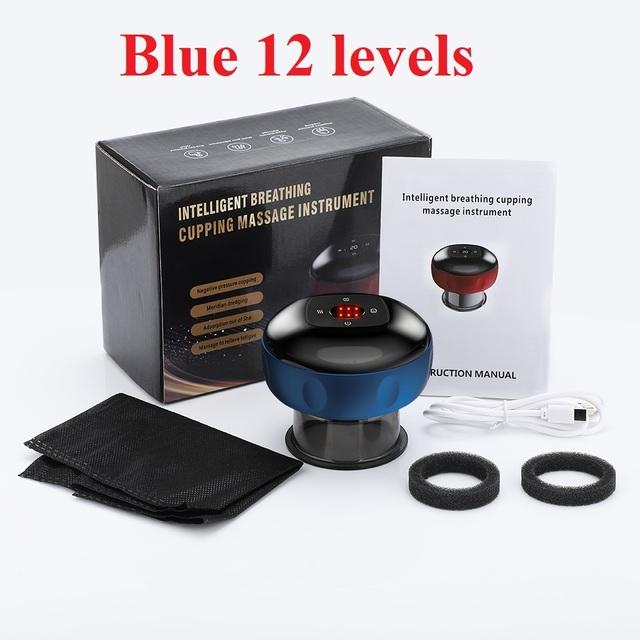 Electric Cupping Massager Vacuum Suction Cup GuaSha 12 Levels Anti Cellulite Scraping Infrared Heat Slimming Massage Therapy