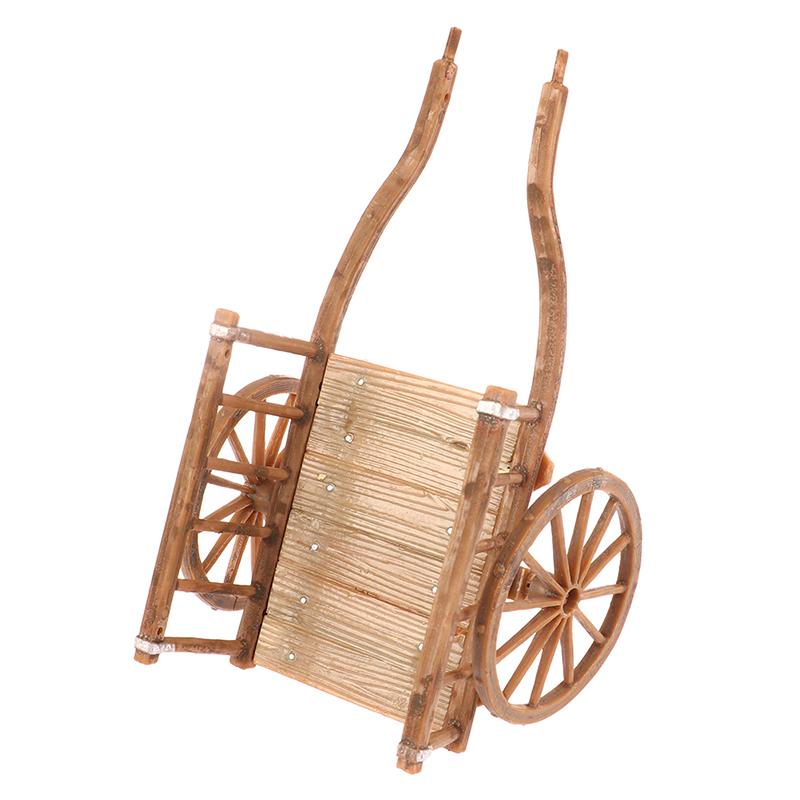 Dollhouse Miniature Simulation Assembled Cart  Model Diy Accessories Garden Furniture Toys