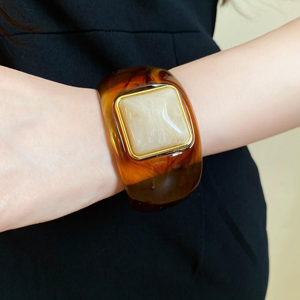 Bohemian Irregular Wide Bracelet Europe American Style Retro Hand Ring Unique Acrylic Bangle Girls