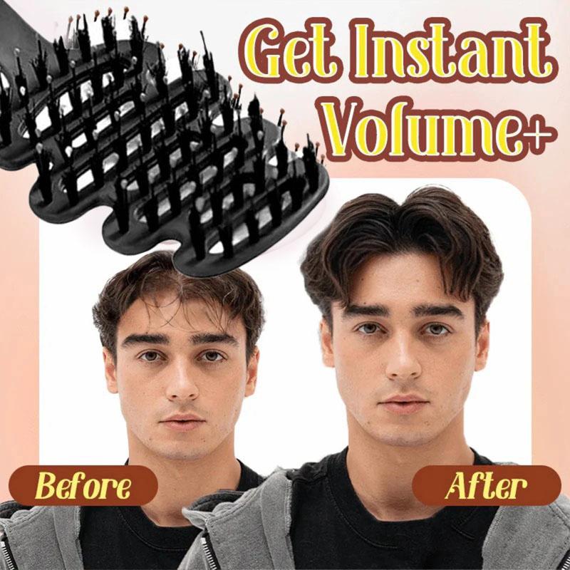 Volumizing Boar Bristle Hair Brush,Smoothing Dual-Style Hair Brush with Fluff-Up