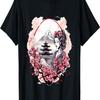 Geisha With Mount Fuji And Pagoda Cherry Blossom T-Shirt(12)