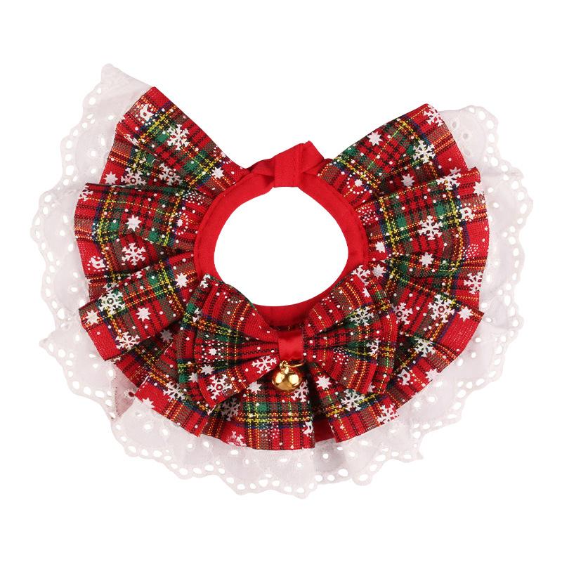 

Halloween Pet Saliva Wipes, Fabric Lace Knitted Decorations, Cat and Dog Collars, Kitten Scarves, Pet Scarves L зелёный/красный