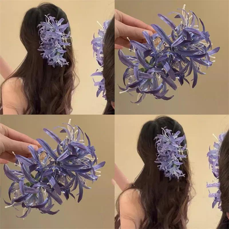 Vacation Style Flower Hair Claws For Women Vintage Artificial Flower Bridal Hair Clips Headdress Wedding Hair Accessories