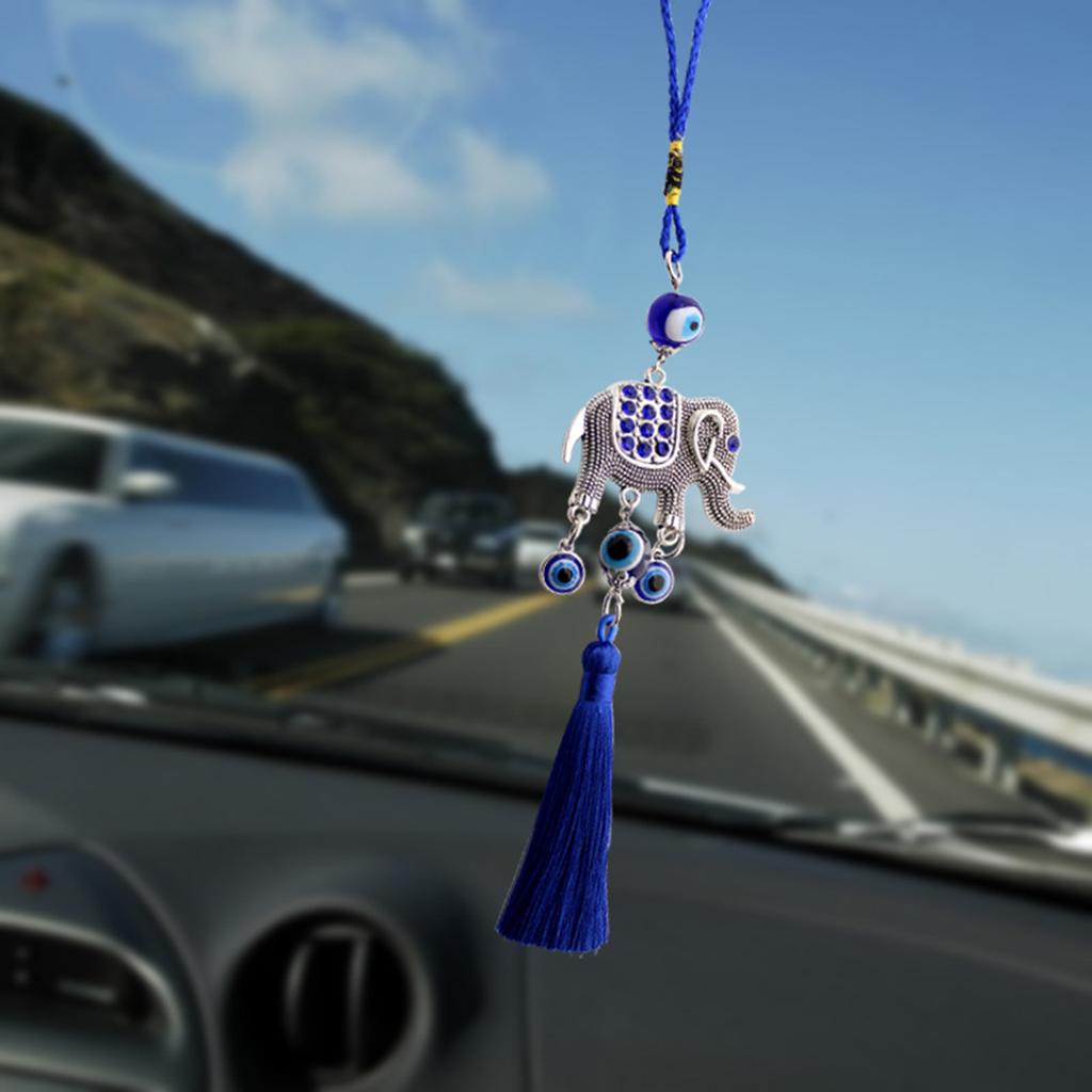 Blue Inlaid with Suction Cup, Personalized Elephant Car Pendant, Creative Design