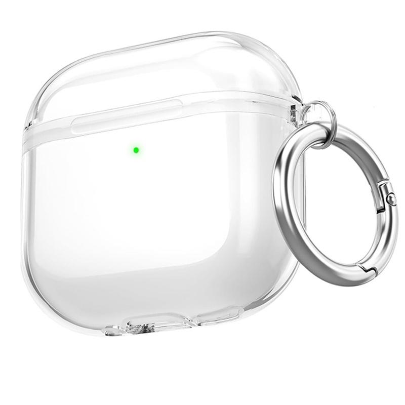 Transparent Shockproof Earphone Case For Apple AirPods 4 TPU Protective Cover With Keychain For Airpods 4 Headphones Accessories