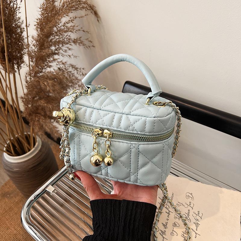 Rhombus Chain Bag Women's New High-end Fashion Mini Shoulder Messenger Bag Popular Small Square Bag