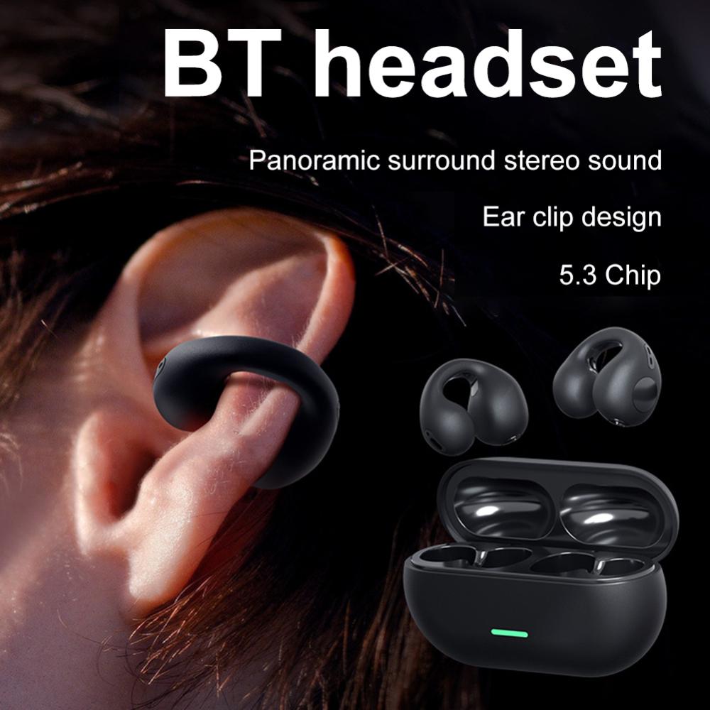 T75 Ear-Clip Bluetooth sluchátka Bone Conduction Sluchátka Bezdrátová sluchátka 3D Surround Stereo Bass Sportovní Headset s mikrofonem
