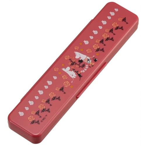 Skater Chopsticks and Spoon Set, Antibacterial, 18cm, Moomin, Mama's Rose, Made in Japan, CCS3SAAG-A