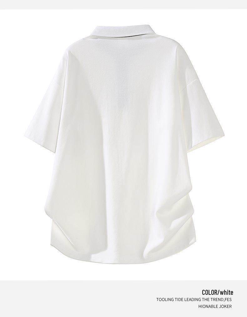 Trendy 2026 Men's Japanese-Style Loose Fit Short Sleeve Polo Shirt
