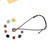 Adjustable Natural Black Stone Mesh Necklace with Woven Bag - Sweater Chain N168