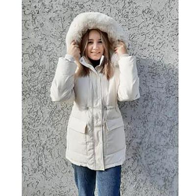 Women's Autumn and Winter Plus Size Warm Hooded Outerwear Padded and Thickened Loose Zip Section of The Woolen Collar To Protect The Cold Jacket