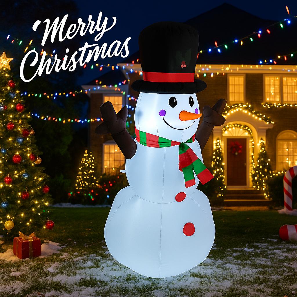 5.2FT LED Inflatable Xmas Yard Decor Snowman Toy Gift Christmas Outdoor Home Decorations Ornament Festive Supplies Holiday Decor